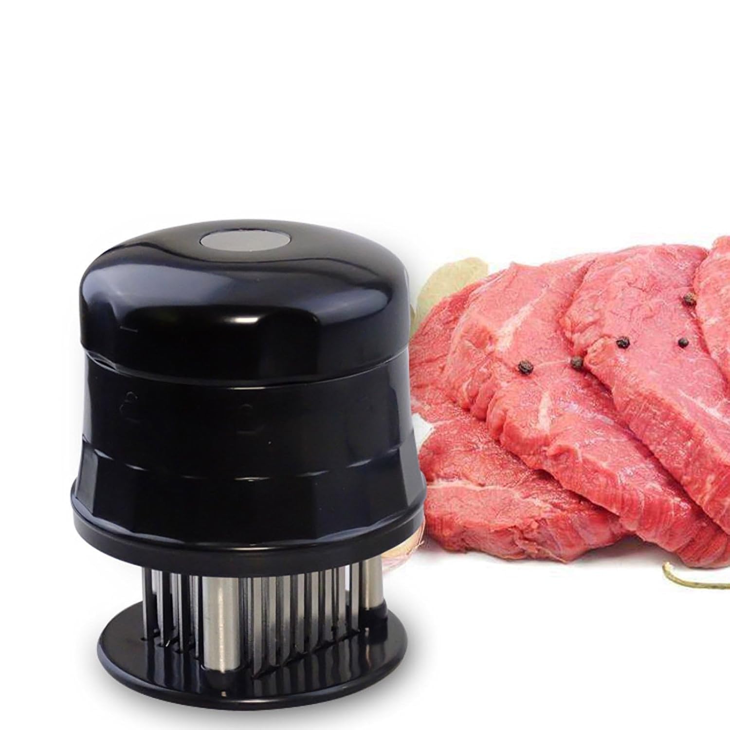 Divik Professional Round Meat Tenderizer 56 Needles Meat Tenderizer, Meat Mallet, Beef, Pork, Fish, Poultry Meat Tenderizer Tool (1Pcs)