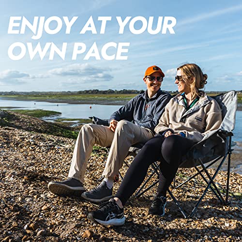 Dowinx Double Caming Chair Portable Folding Outdoor Loveseat With Side Pockets, Lawn Chair Camping Couch For Beach/Outdoor/Patio, Padded Seats & Armrests Supports Up To 440Lbs, Grey #TOP7