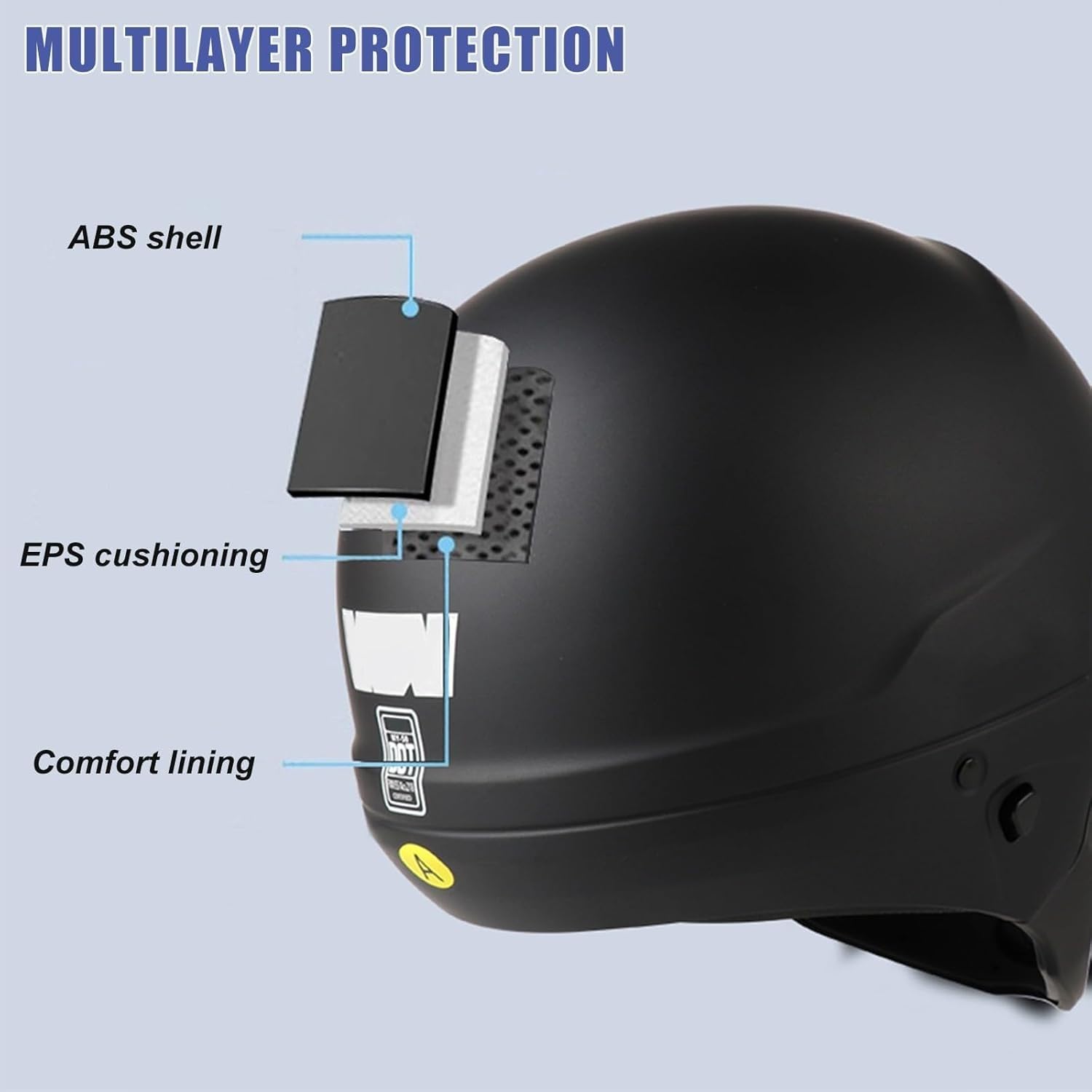 Caschi moto integrali Casco 3/4 jet per uomo e donna con visiera parasole omologato C-1,M (57-58cm)