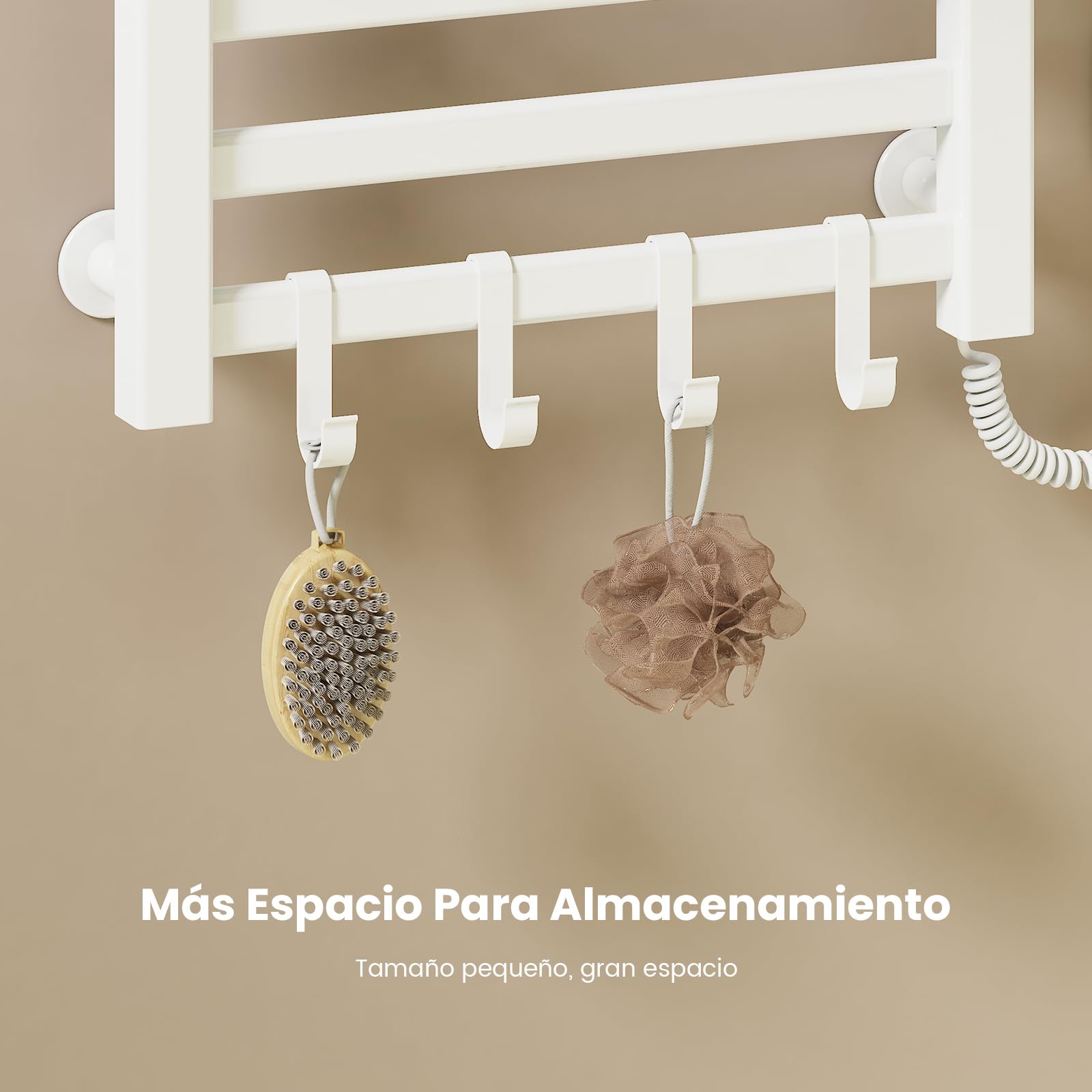 EMKE Toalleros eléctrico de baño 500 x 500 mm, 140W, Blanco | Toallero eléctrico con Temperatura Constante, Secador de Toallas con Estante ,Control de Temperatura Inteligente