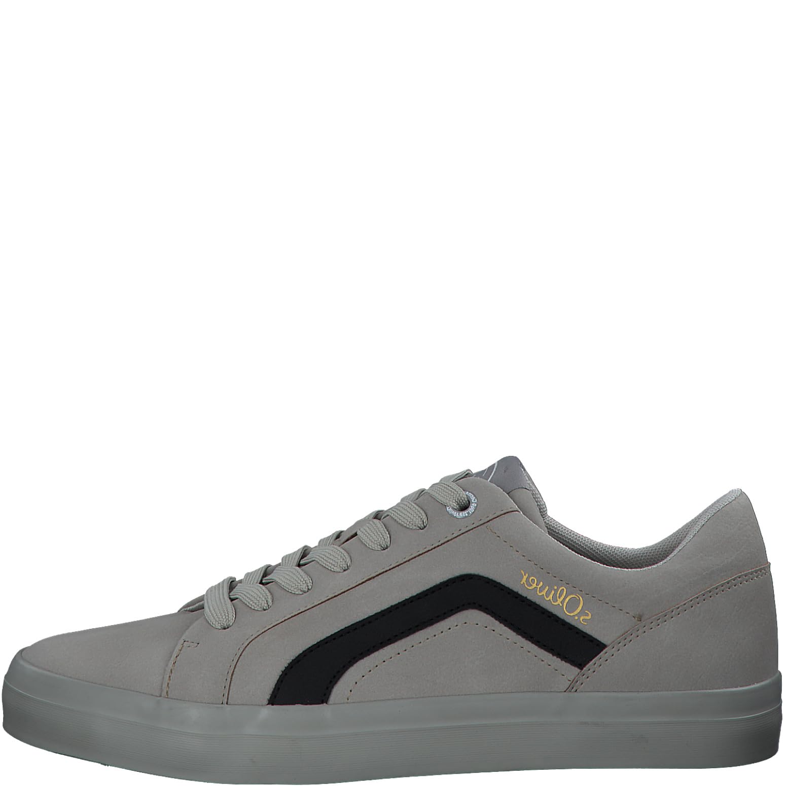 s.Oliver Men's Flat Faux Leather Casual Trainers, Taupe, 8 UK