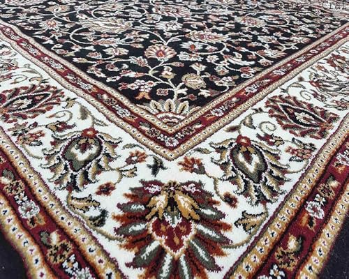 Image of Beautiful Home Decor 4x6 Feet Kashmiri Design Soft Thick Silk Carpet for Living Room (Blue, 120 x 180 Cm)
