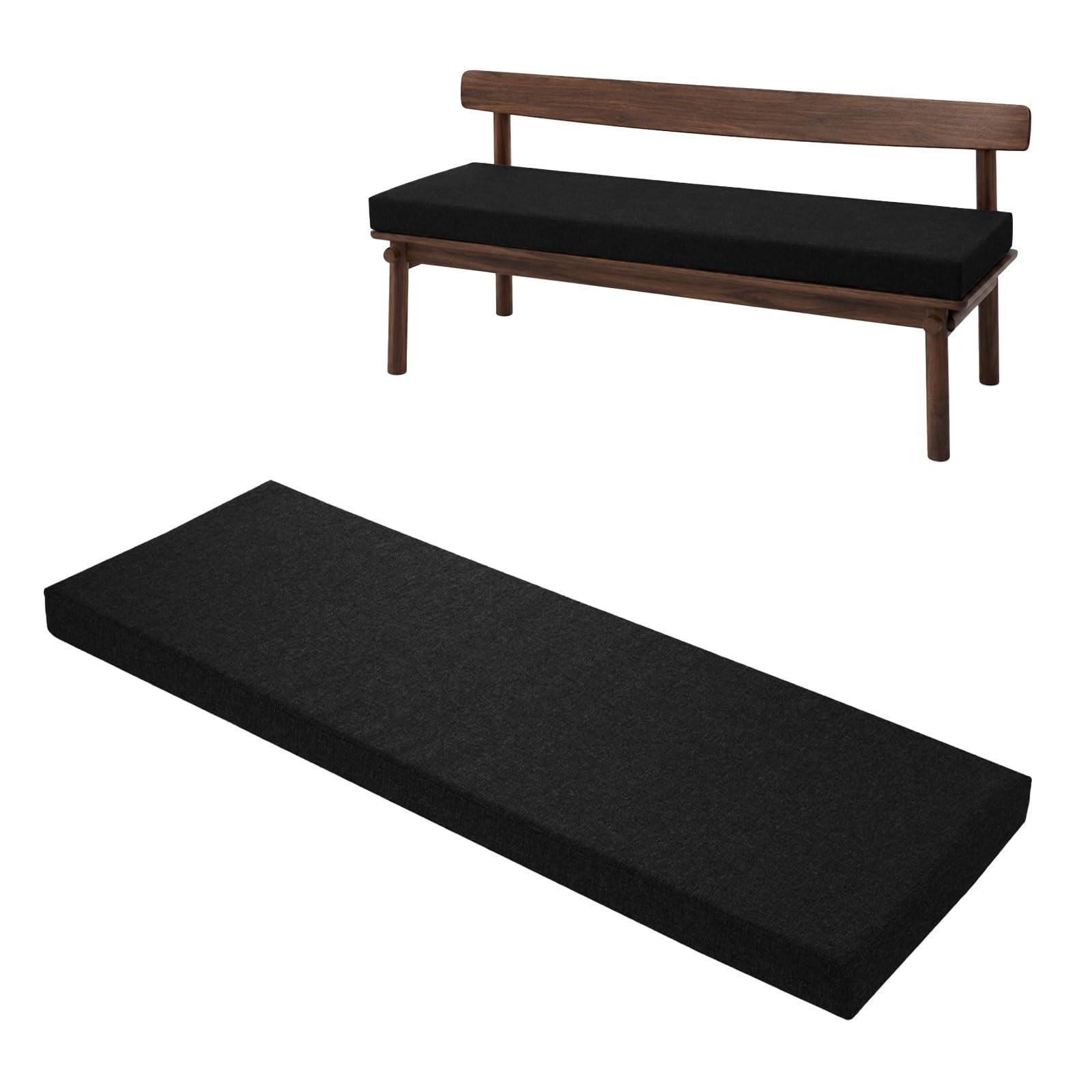 Coussin de banc exterieur noir 120x40 cm pour salon de jardin