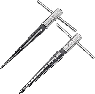 2Pcs Yootones 1/8"-1/2" 3-13mm & 5mm-16mm Bridge Pin Hole Hand Held Reamer T Handle Tapered 6 Fluted Chamfer Reaming Woodworker Cutting Tool Compatible with Guitar Woodworker Luthier Tool