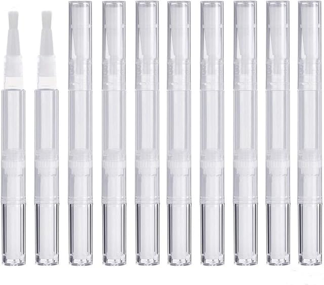 20Pcs Transparent Twist Pens,3ml Nail Twist Pens Empty Transparent Nail Oil Pen with Brush Empty Cuticle Oil Pen Cosmetic Container Pen for Lip Gloss Eyelash Growth Liquid