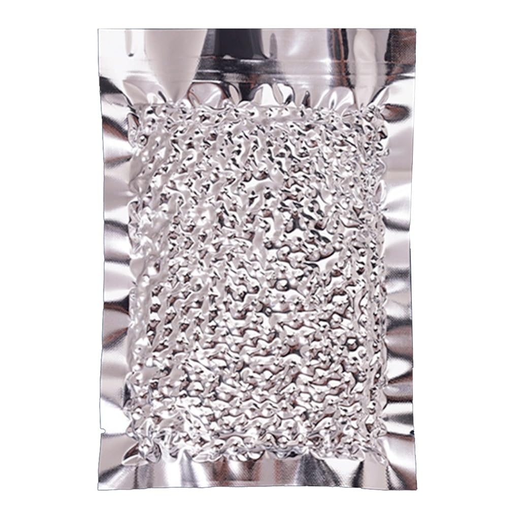 100PCS Glossy Silver Open Top Aluminum Foil Bags(15x22cm)