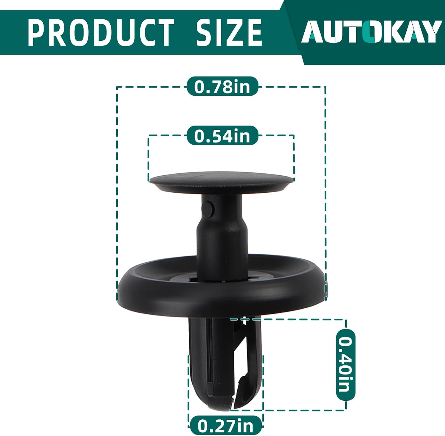 AUTOKAY 88970767 7mm Front Fender Push Clips Retainer Plastic Rivet Fastener Fits for Lexus GM Pontiac Vibe Toyota Avalon Camry Corolla RAV4 Venza Solara Yaris Subaru Impreza STI WRX Pack of 100