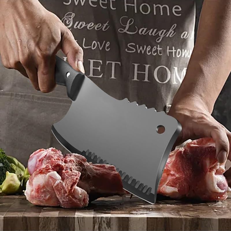 Meat Cleaver, Butcher Knife Stainless Steel Bone Chopping Knife Meat Vegetables Slicing Cleaver High Hardness Kitchen Chef Knife