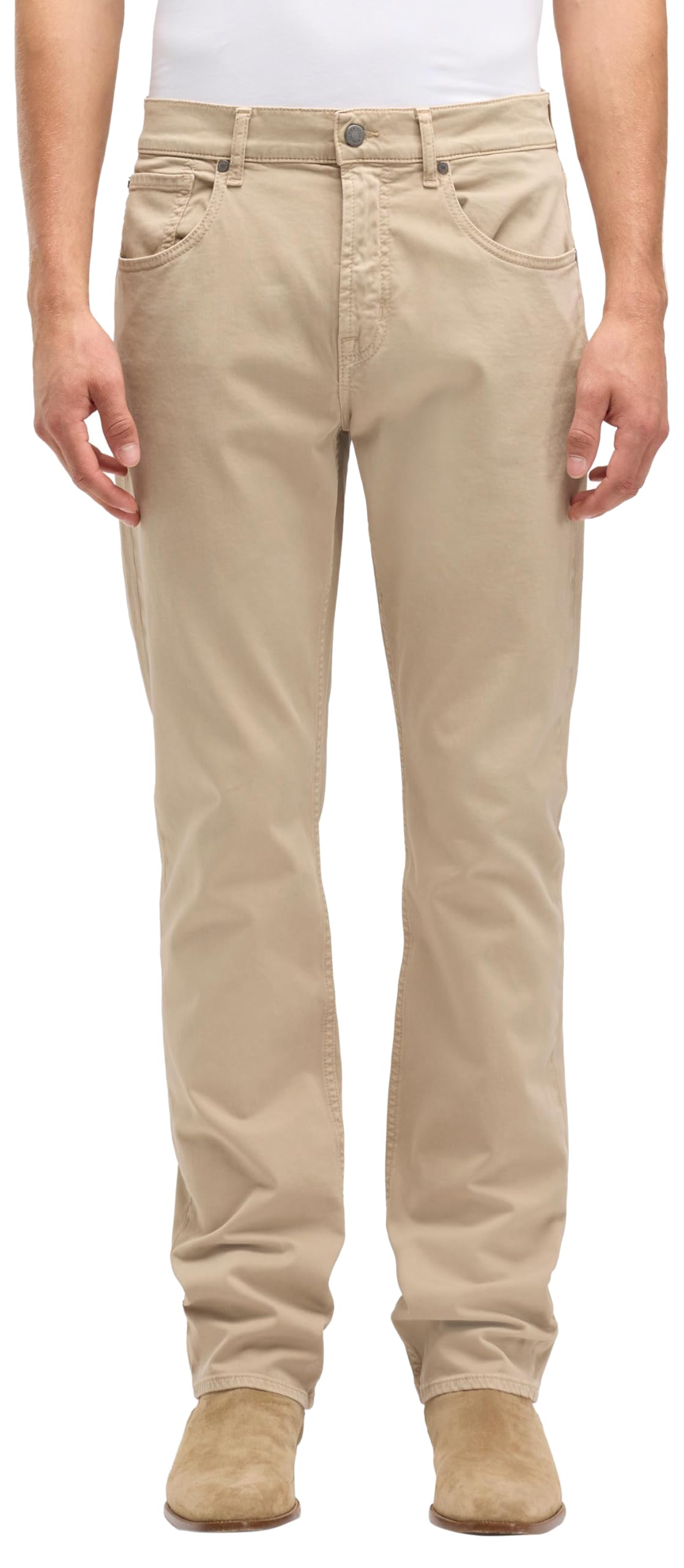 7 For All Mankind Men's Straight Comfort Sateen Biscuit Pants, Beige, 28 W, 28W