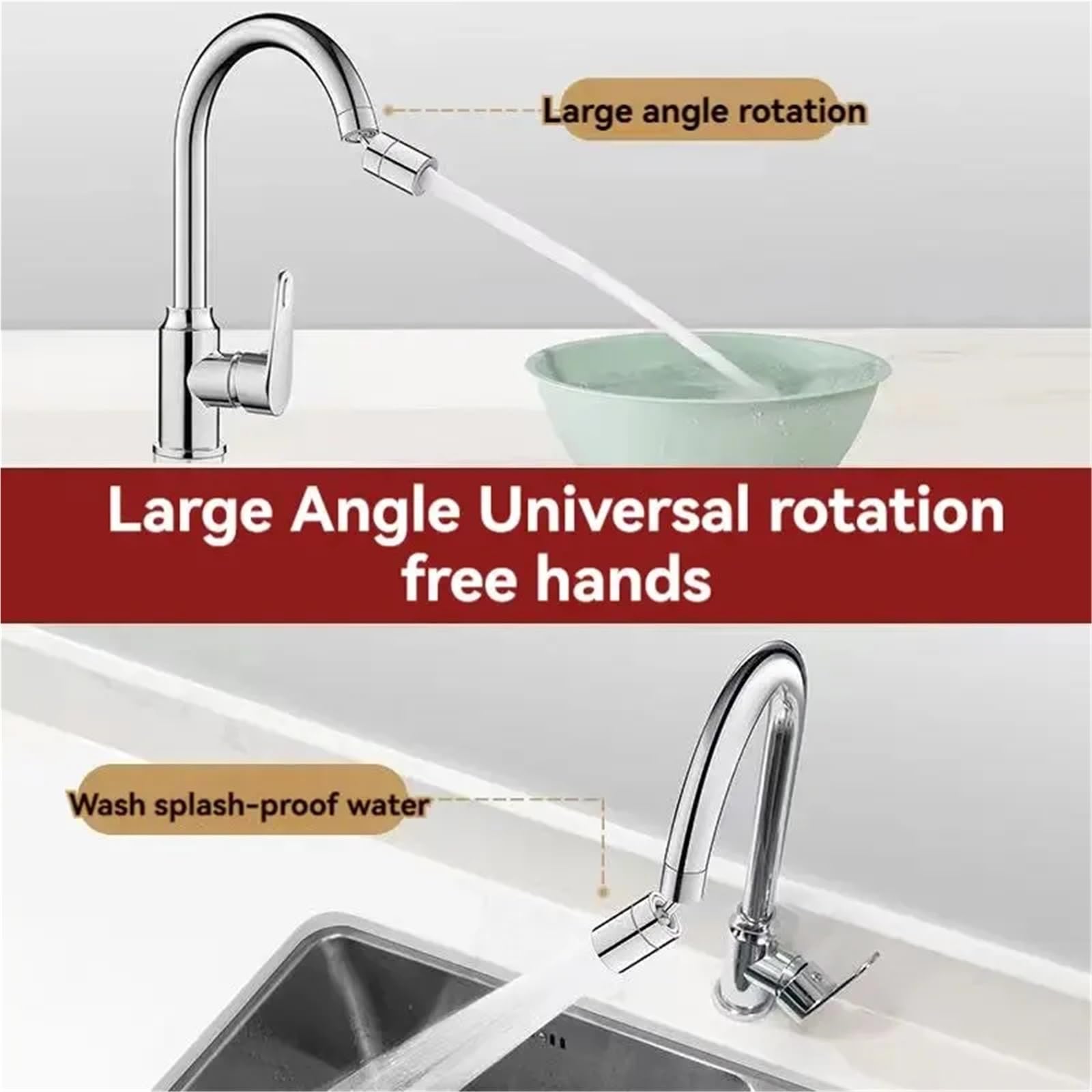 Ugello Spruzzatore Universale for Rubinetto Lavabo - Splash Girevole(Two Single Gear)