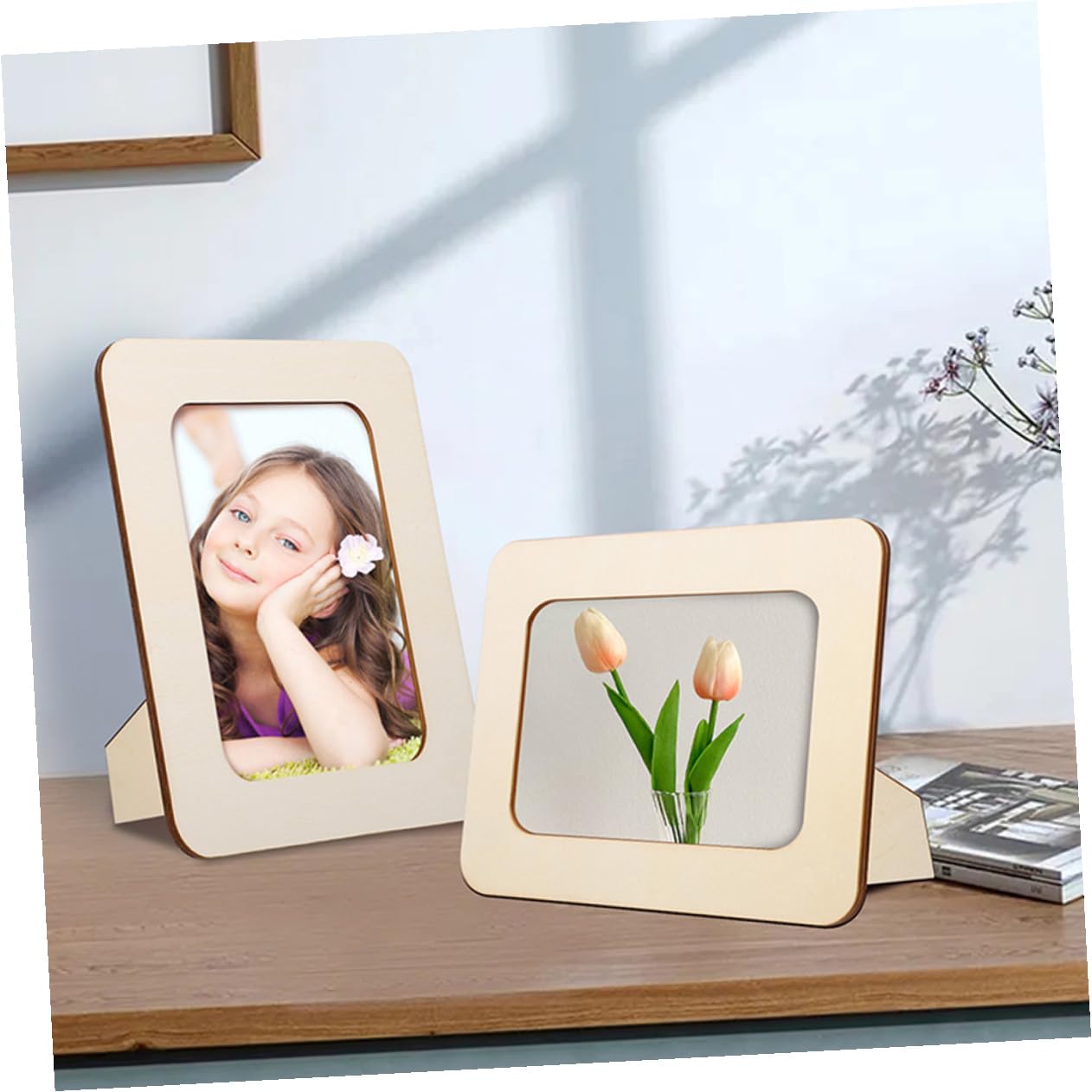 Cornice per Foto Resistente e Stabile 12 Pezzi Fai da Te in Legno Portafoto Multiplo Non Finito per Decorazioni Casa e Bagno