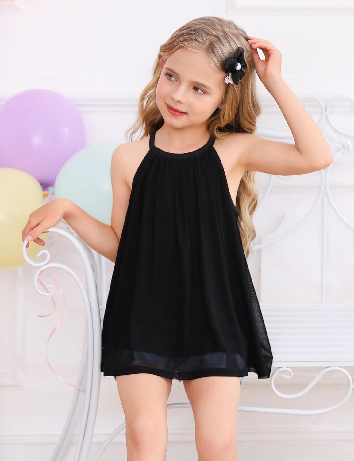 Ivicoer Girls Flowy Tops Cute Summer Sleeveless Shirts Kids Fashion Halter Tops Size 3-10 Years - Image 5