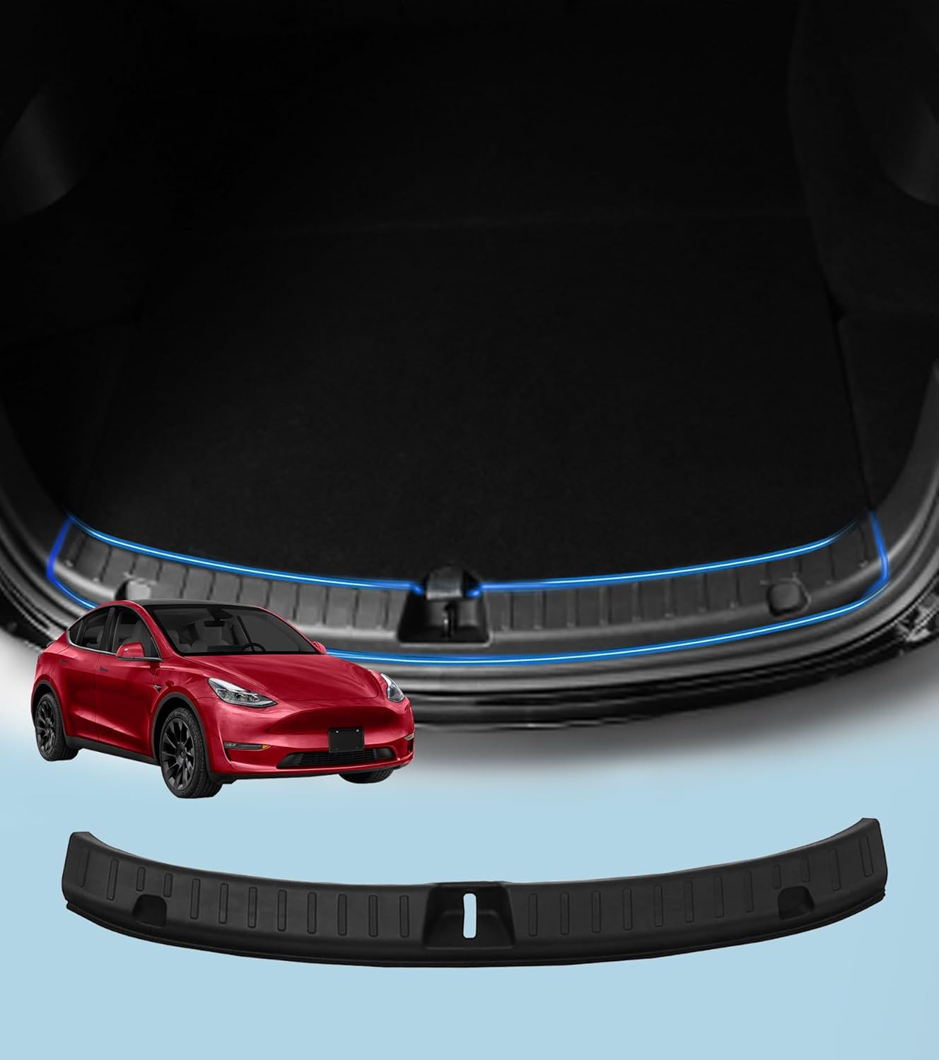 PM Auto Door Sill Trim Protector for Tesla Model Y 2020-2024 Accessories Vehicles Automotive Door Entry Guard Scuff Plate Hallway Protector