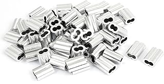 Aexit Aluminum Sleeves Fall Protection Silver Tone 80 Pcs for 3/16