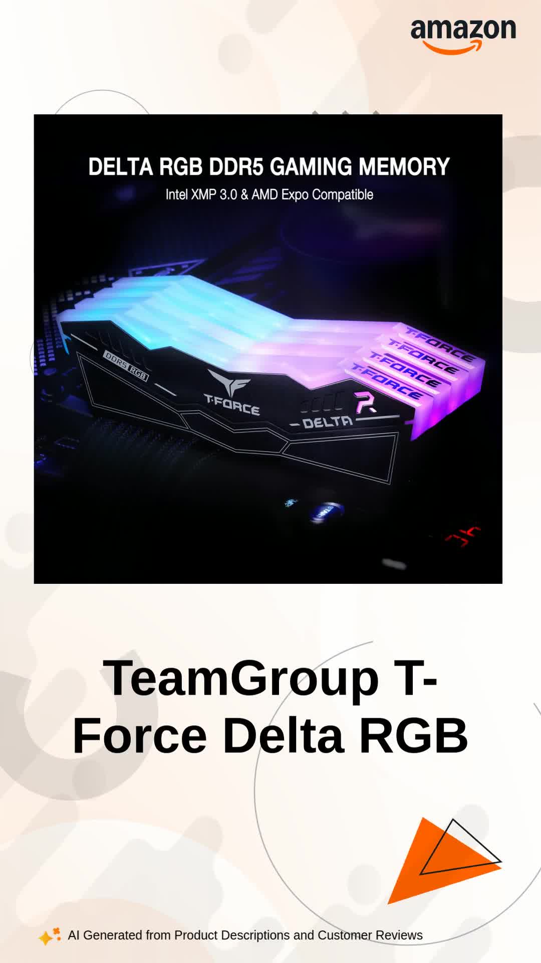 TeamGroup T-Force Delta RGB 32GB DDR5 RAM Kit Desktop Gaming Memory