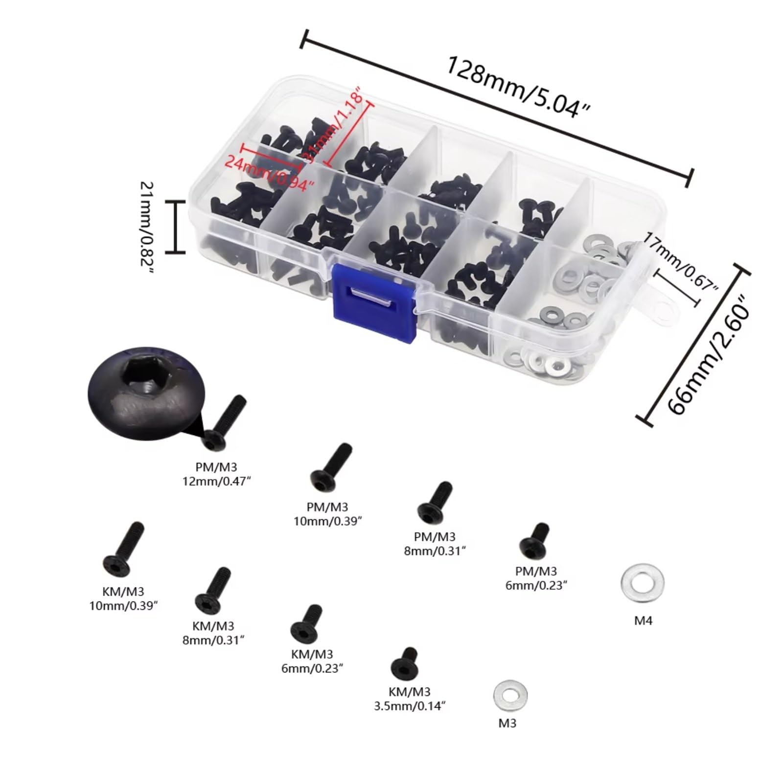 Piezas De Coche RC Para HSP D90 SRC10 Para Traxxas Para Tamiya Para HPI Para Kyosho 1/10 180 Piezas Juegos Cajas Tornillos Universales Repuestos Para Modelos Automóviles RC