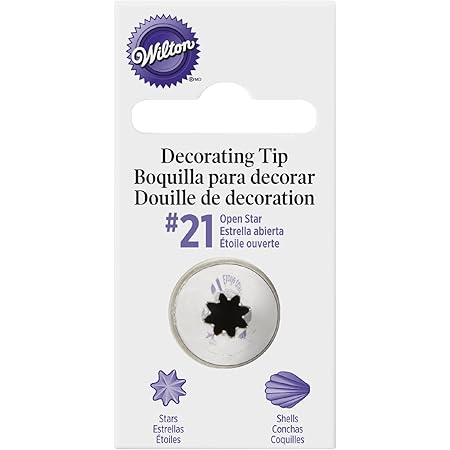 Wilton Cake Decorating Tip Pkg Open Star #21