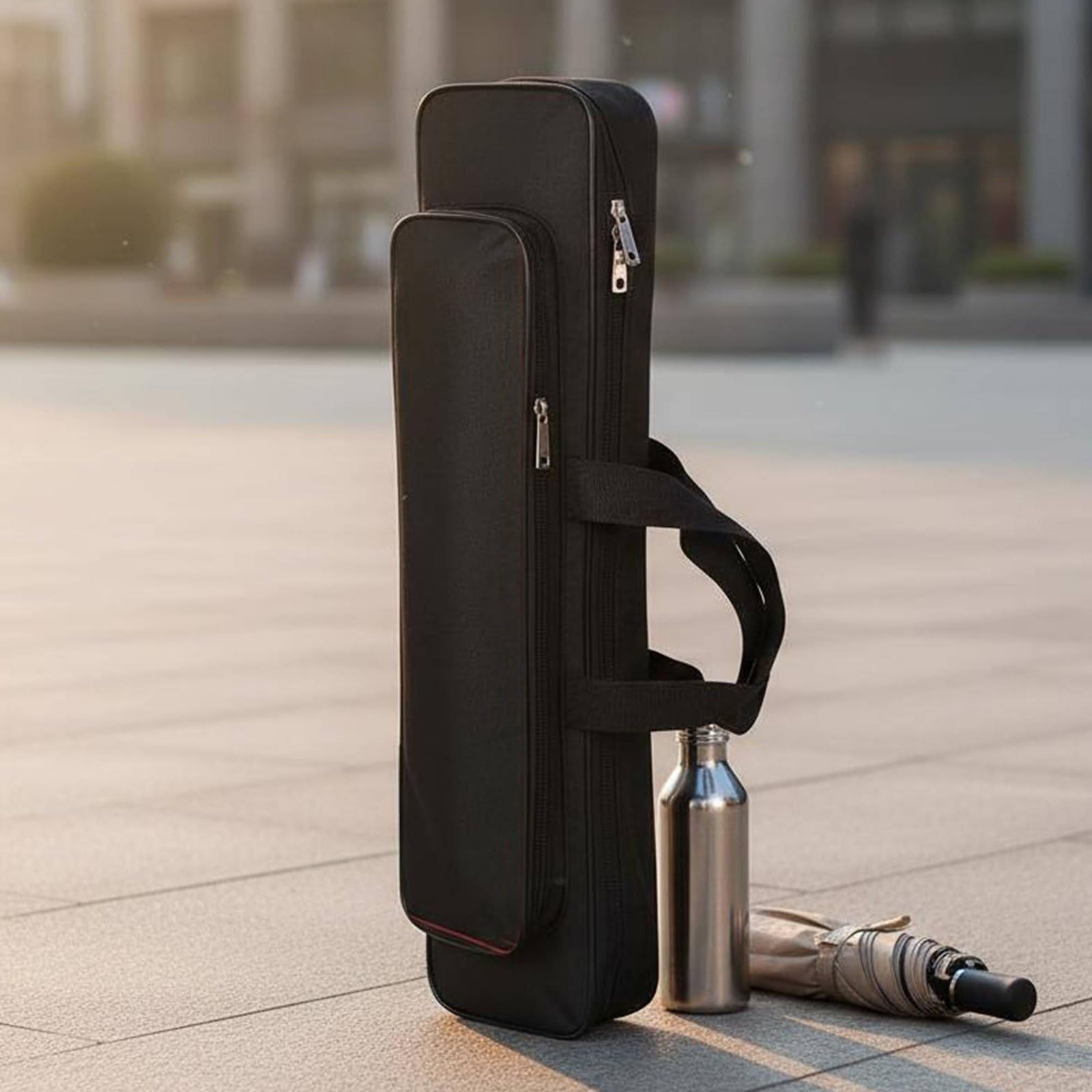 Custodia Porta Attrezzi da Pesca Borsa Porta Canne Design Compatto Tessuto Tecnico Impermeabile Manici Comodi Struttura Rigida Adatta per Pesca in Acqua Dolce, 80CM
