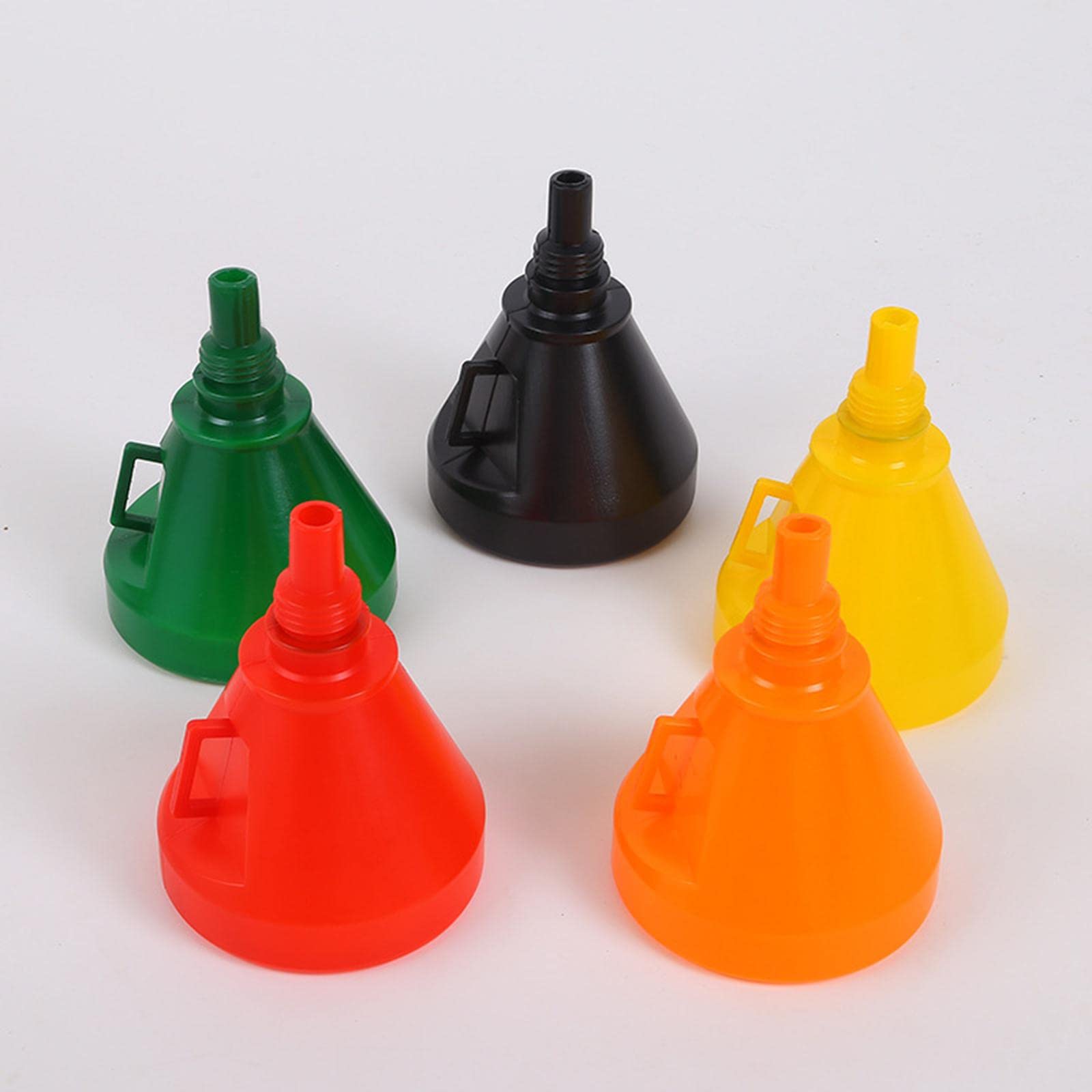 Entonnoir à Essence 5x avec Poignée, Filtre à Mailles Amovible Noir et Bec Verseur Flexible Long, 6 pièces
