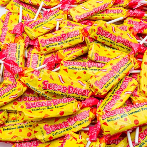 Milk Caramel Lollipops 24 oz – Bulk Candy in Resealable Bag, Individually Wrapped Taffy, Soft & Chew