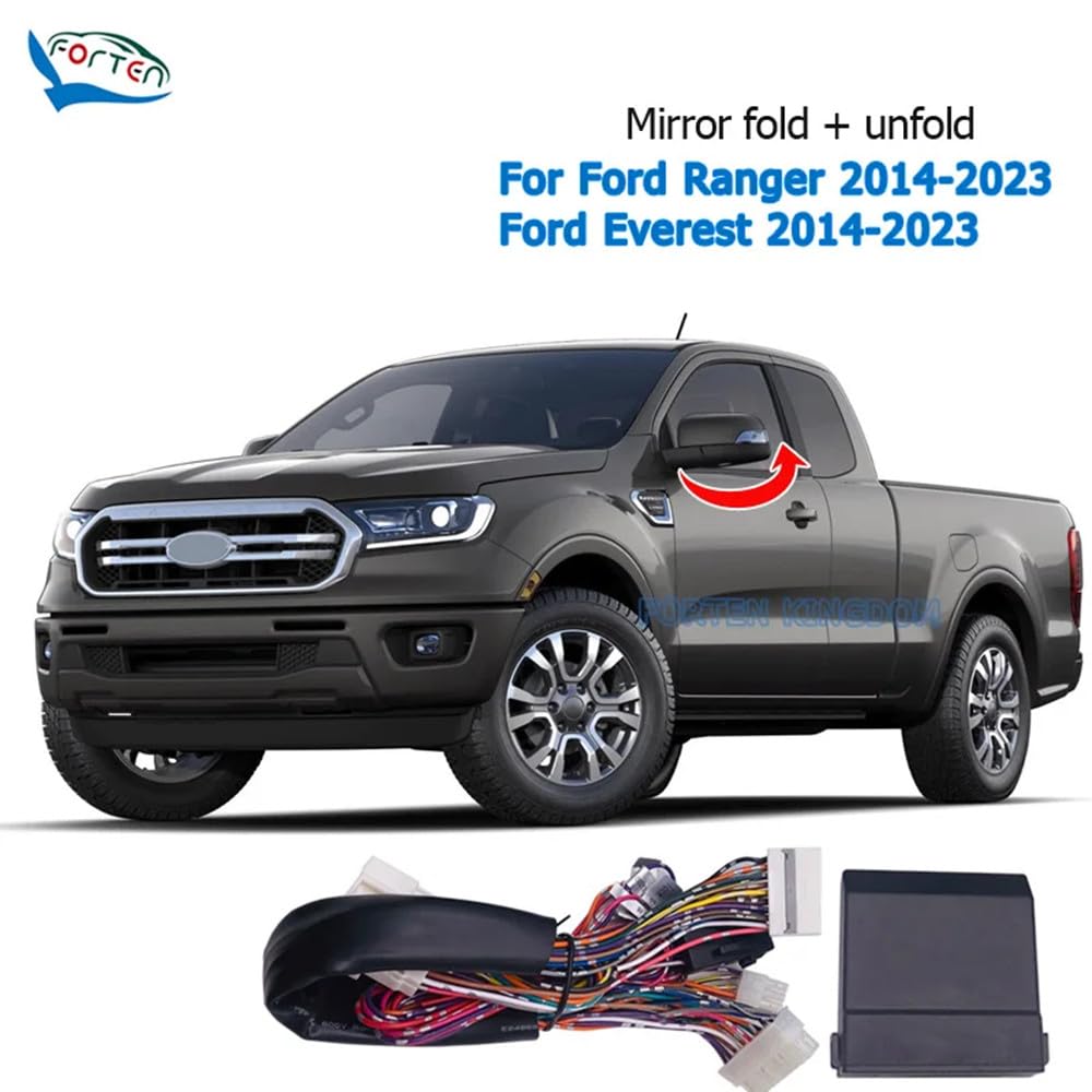 Forten Kingdom Car Side Rear Mirror Auto Fold Unfold Folding Function System Module Kit Controller For Everest 2014-2023 / Ranger 2014-2023 Side Mirrors Folder Accessories