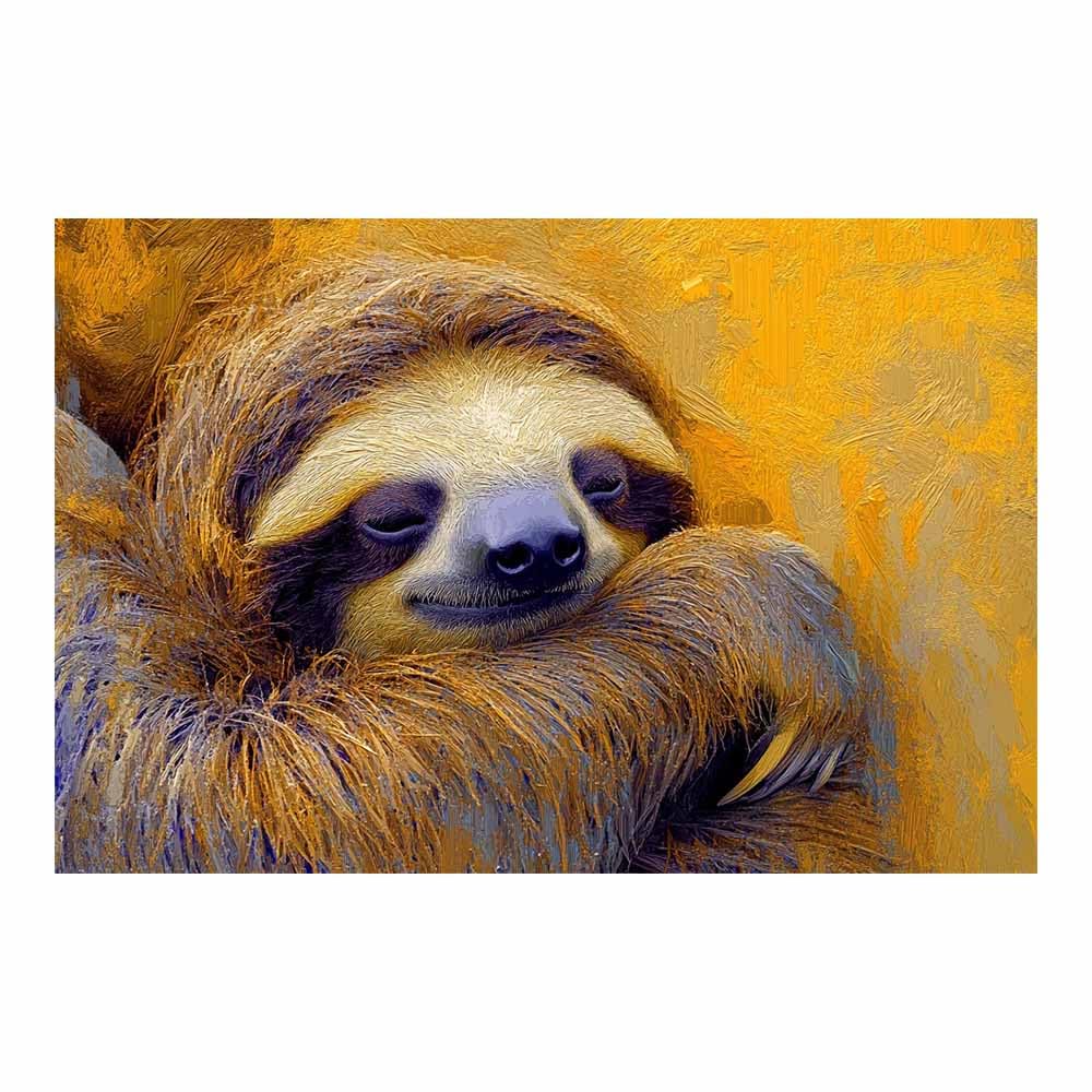 JOSUE Animal Canvas Wall Art Cute Poster Wall Artworks Pictures for Living Room Bedroom Home Office Decoration(Brown 88)-50x70cm Unframed