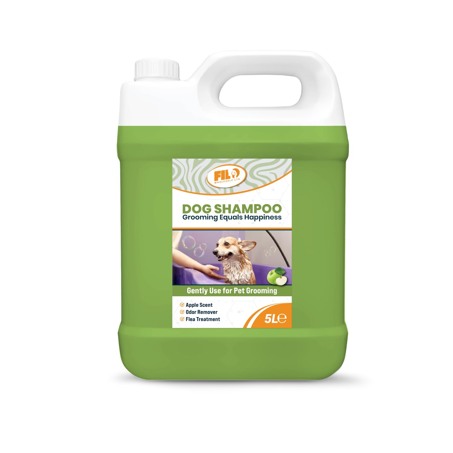 FILO Dog Shampoo Sensitive Skin 5L | Apple Scent, Dog Shampoo for Itchy Skin Gentle & Concentrated Formula | Safe for Puppies Sensitive Skin & All Breeds Dogs Odor Control & Shine