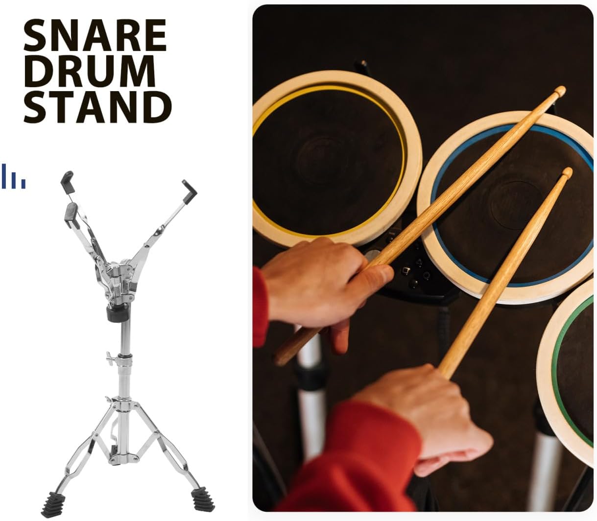 Milisten Portable Snare Drum Support Stand Double- for Enhanced Stability Snare Drum Rack for Jazz and Practice Sessions