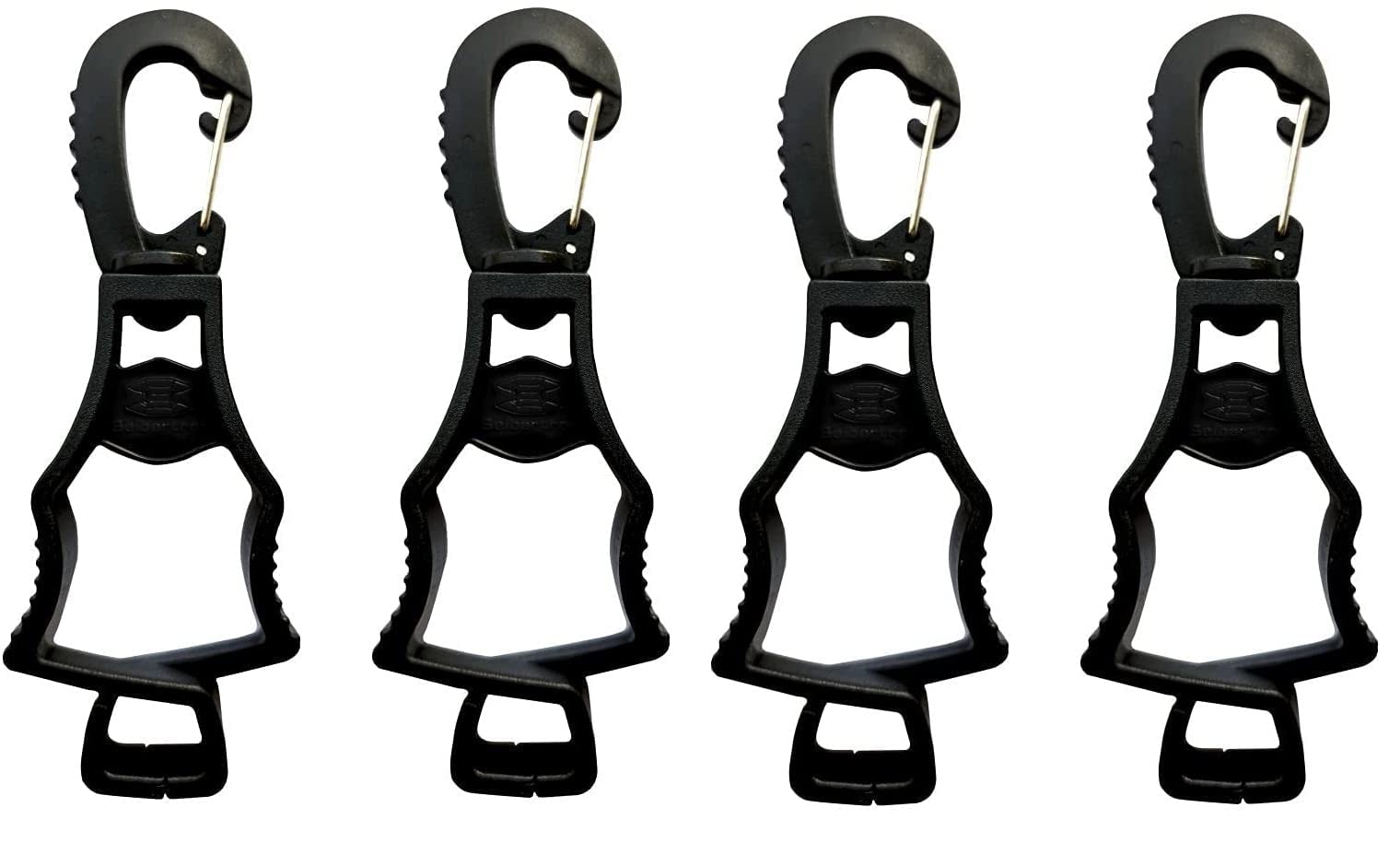 Seibertron Patented Glove Clips, Work Gloves Grabber Holder Clip to Pants, Hunters gear clips and hiking gear, Outdoor Accessories 4 Pieces Black