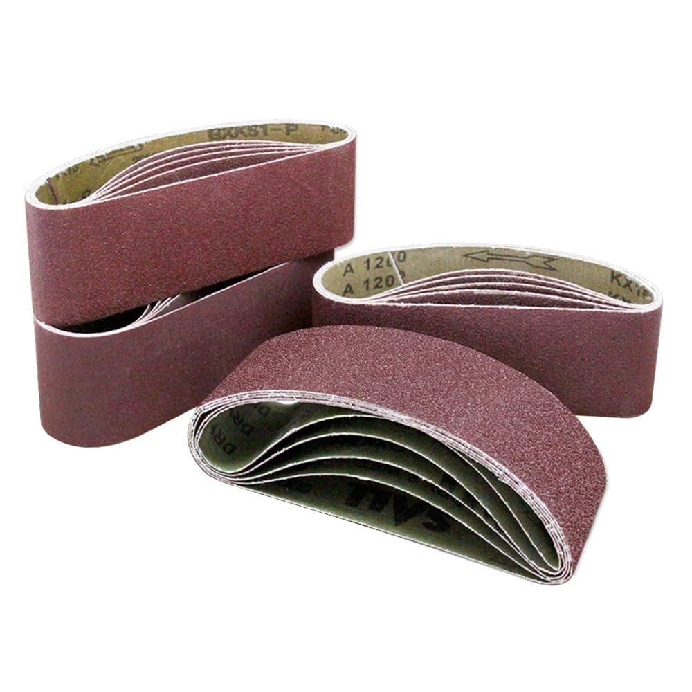 Pas szlifierski 20 sztuk 75x533mm taśma szlifierska różne opakowania 3x21 Cal szlifierka taśmowa z tlenku glinu grys 60 80 120 240 narzędzia do obróbki drewna