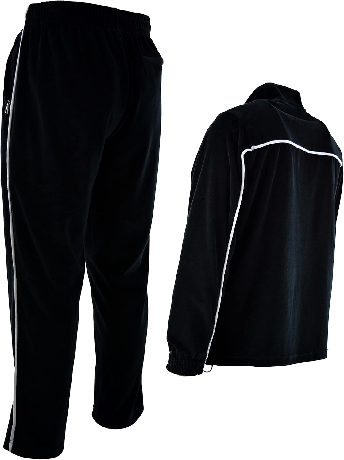 ChoiceApparel Mens Velour Tracksuit with Zippered Pockets