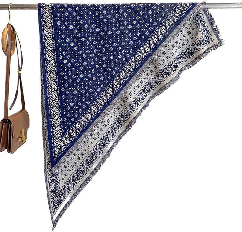 Triangle scarf simple rhombus jacquard women's double-sided scarf retro imitation cashmere shawl to keep warm