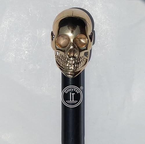 Bastón de Halloween con calavera humana, elegante ceremonia vintage, unisex, ortopédico, resistente, para regalos de Halloween y carismas.