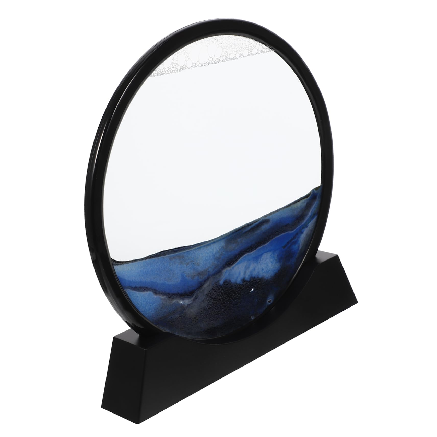 UPKOCH Cuadro de Arena Líquida Dinámica Paisajística 3D 12inch | Decoración para Casa y Oficina, Color Azul, Abs Agua y Arena, Estilo Elegante y Simple