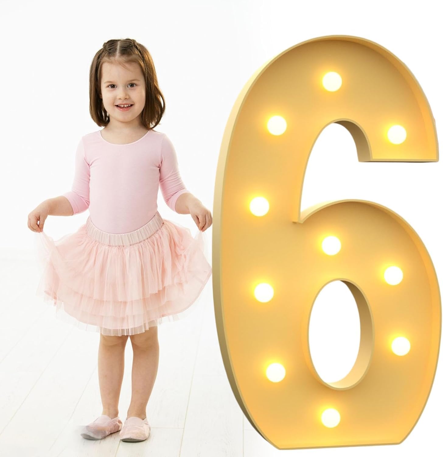 Chiffre 6 lumineux 120cm numéros de chapiteau mosaïque décoration anniversaire