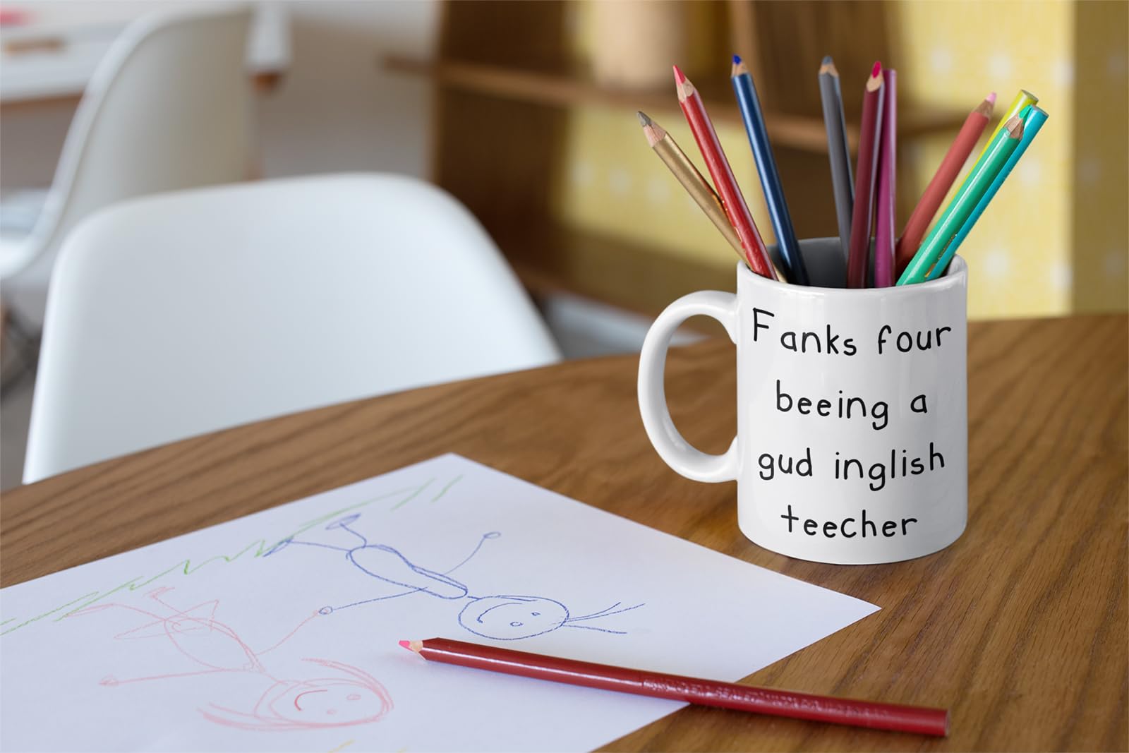 Mugffins Tazza in ceramica per INSEGNANTE DI INGLESE - 11 oz / 350 ml - In spagnolo - Puedo ir al baño in english - Idea regalo per compleanno, anniversario, natale, laurea