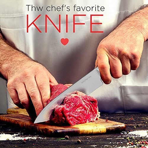 Miniatura 2 de Kitchenex Cuchillo de chef profesional  Cuchillo de cocina de acero inoxidable de alta calidad con hoja ancha afilada y mango ergonómico  Cubiertos
