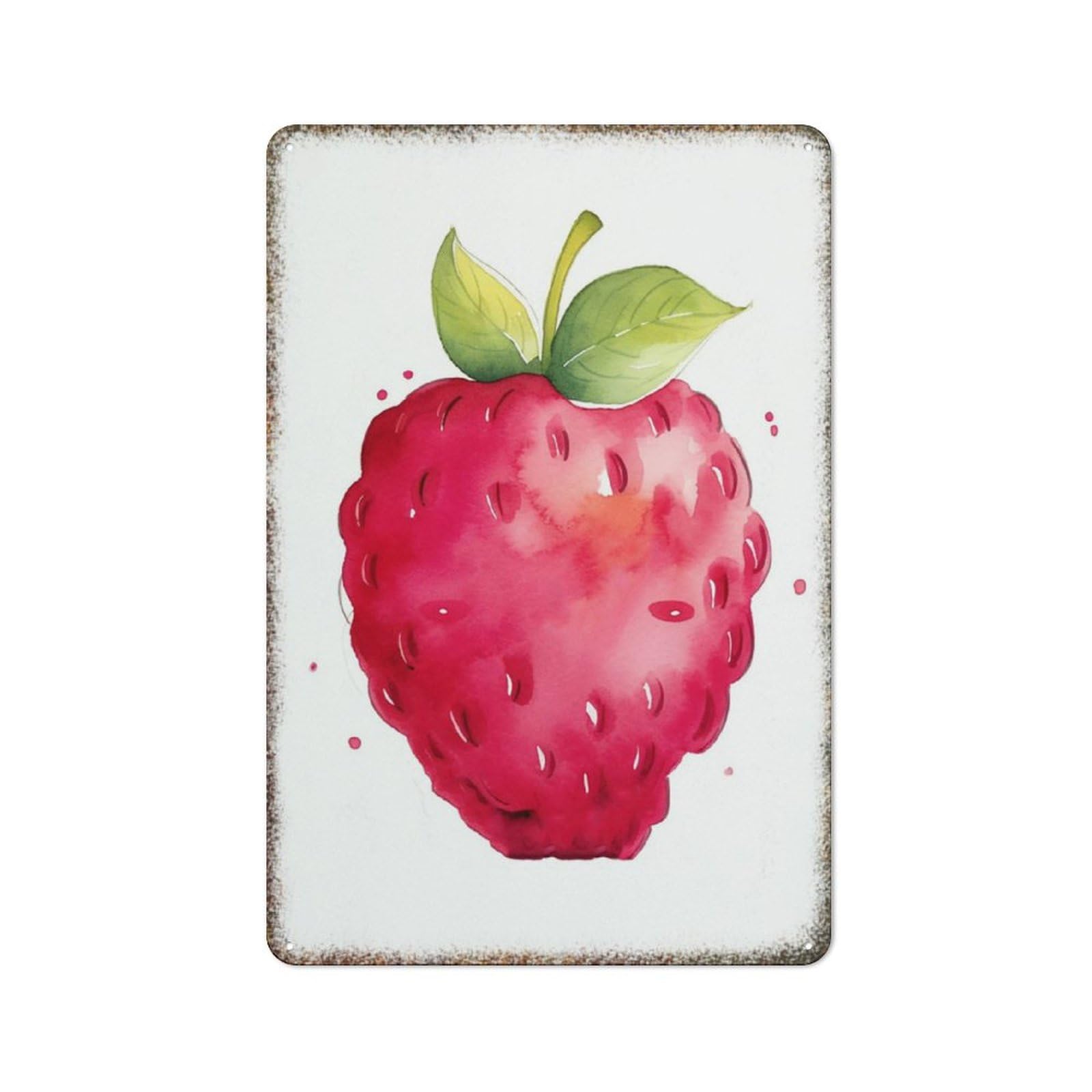 Raspberry Raspberry Raspberry Nursery Nursery Fruit Retro Wall Poster Art Decor Metal Tin Sign Garage Bar Courtyard Decor 8X12Inch