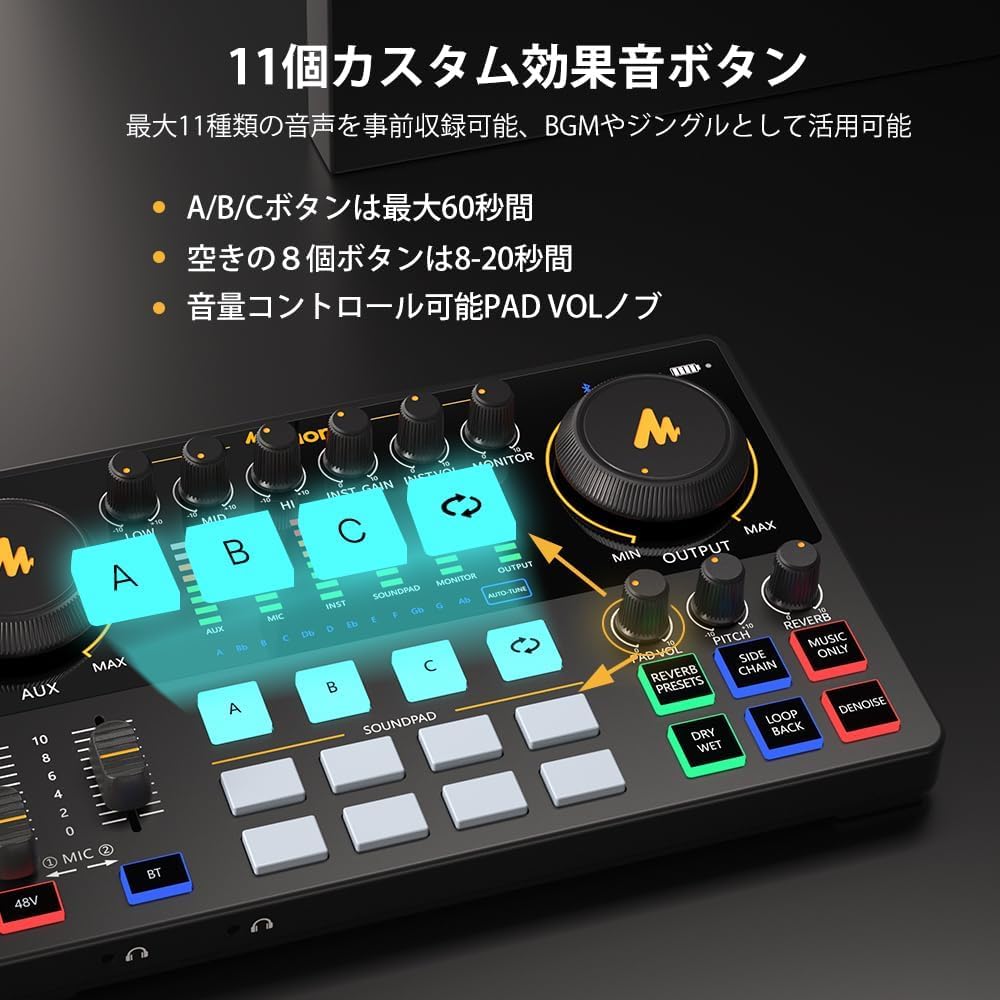 Amazon.co.jp: MAONO オーディオミキサー オーディオインターフェース