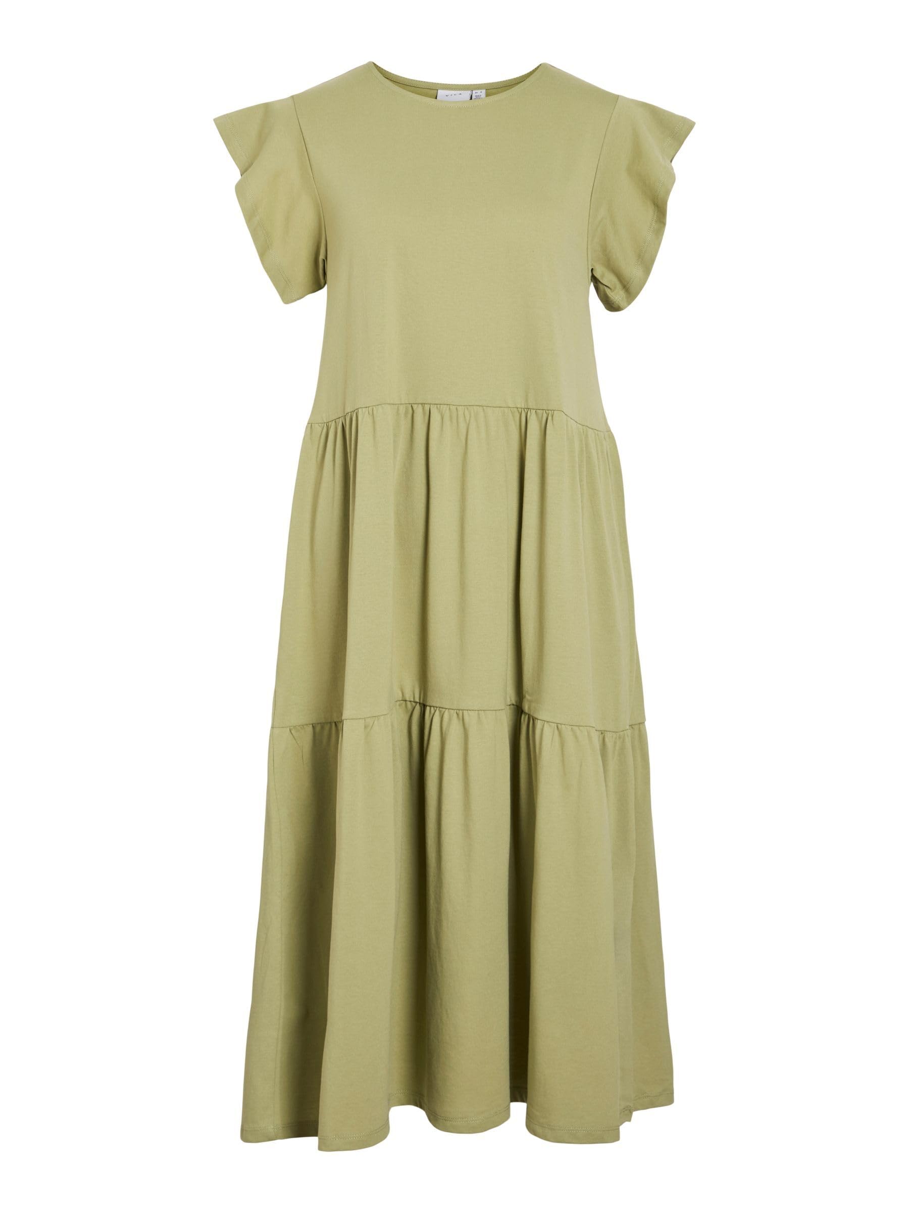 Vila Women's Visummer S/S Midi Dress Noos, Sage, XS