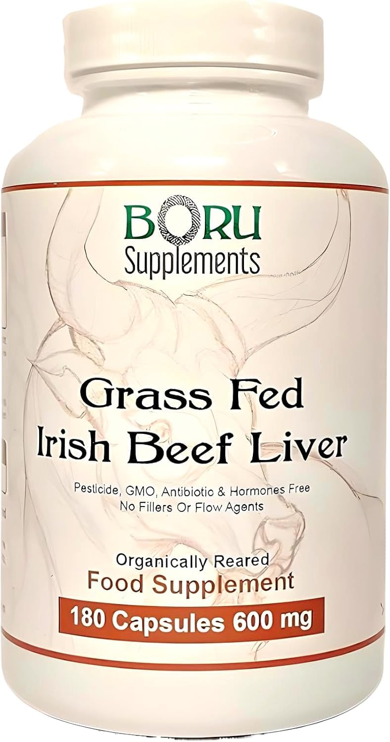 Boru Organic Grass Fed Irish Beef Liver Capsules (180 Capsules) Organically Reared