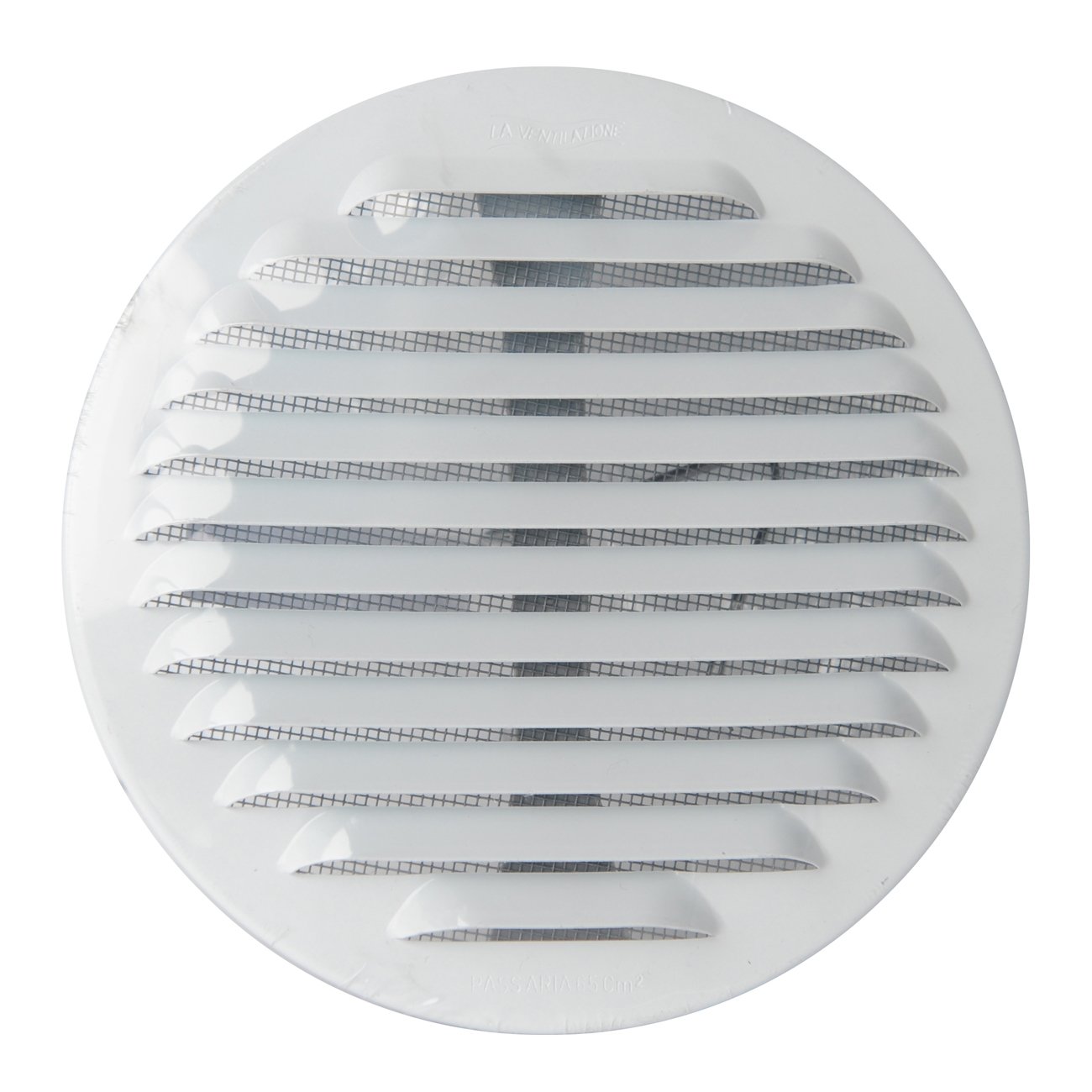 La Ventilazione GABTU125R Griglia Tonda Universale con Molle, Alluminio Bianco, ø155 mm