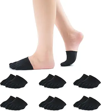 Women's Toe Socks for Mules Half Socks Toe Toppers Liner No Show Invisible Non-slip Toe Covers 6/8 Pairs