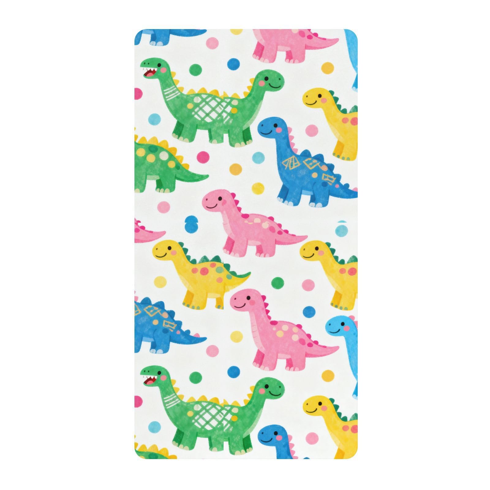 Pastelowy wzór dinozaura pościel do łóżeczka dla chłopców dziewcząt bawełna playard prześcieradło miękkie rozciągliwe unisex dziecko przedszkole 1 opakowanie