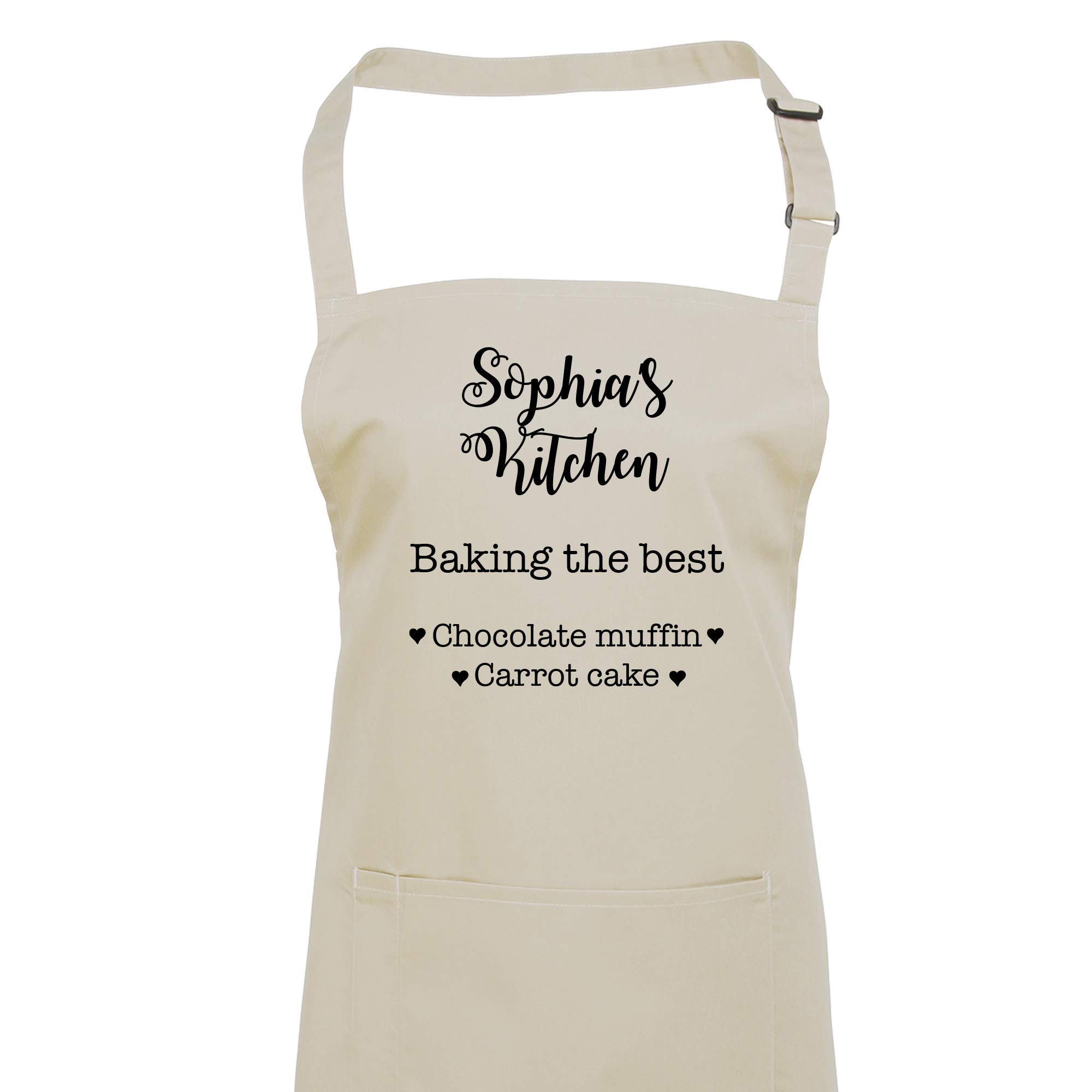 Pomchick - Personalised Name Kitchen Apron with Pockets Gift For Her Mum Mummy Woman Grilling Cooking Baking BBQ Women Aprons - Image 5