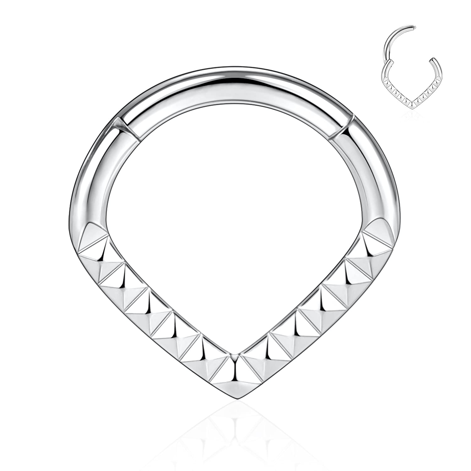 hengkaixuan Teardrop Daith Earrings Septum Jewellery Nose Hoop Ring Surgical Steel Daith Rook Tragus Piercing Jewellery Septum Clicker Ring Small Hoop Earring — view 29