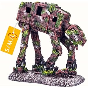 Fish Tank Decorations, Multi Design Optional, Resin Aquarium Ornament, Creative Betta Fish Hide Cave for Aquarium Decorations Home Décor, Robot Dog, Wood House, Castle, Hobbit, Tonneau Or More