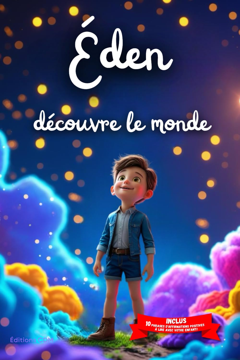 Éden découvre le monde: Livre personnalisé prénom, mini-histoires magiques, aventures, confiance en soi, leçons de vie, affirmations positives, ... en famille, endormissement paisible : Éden