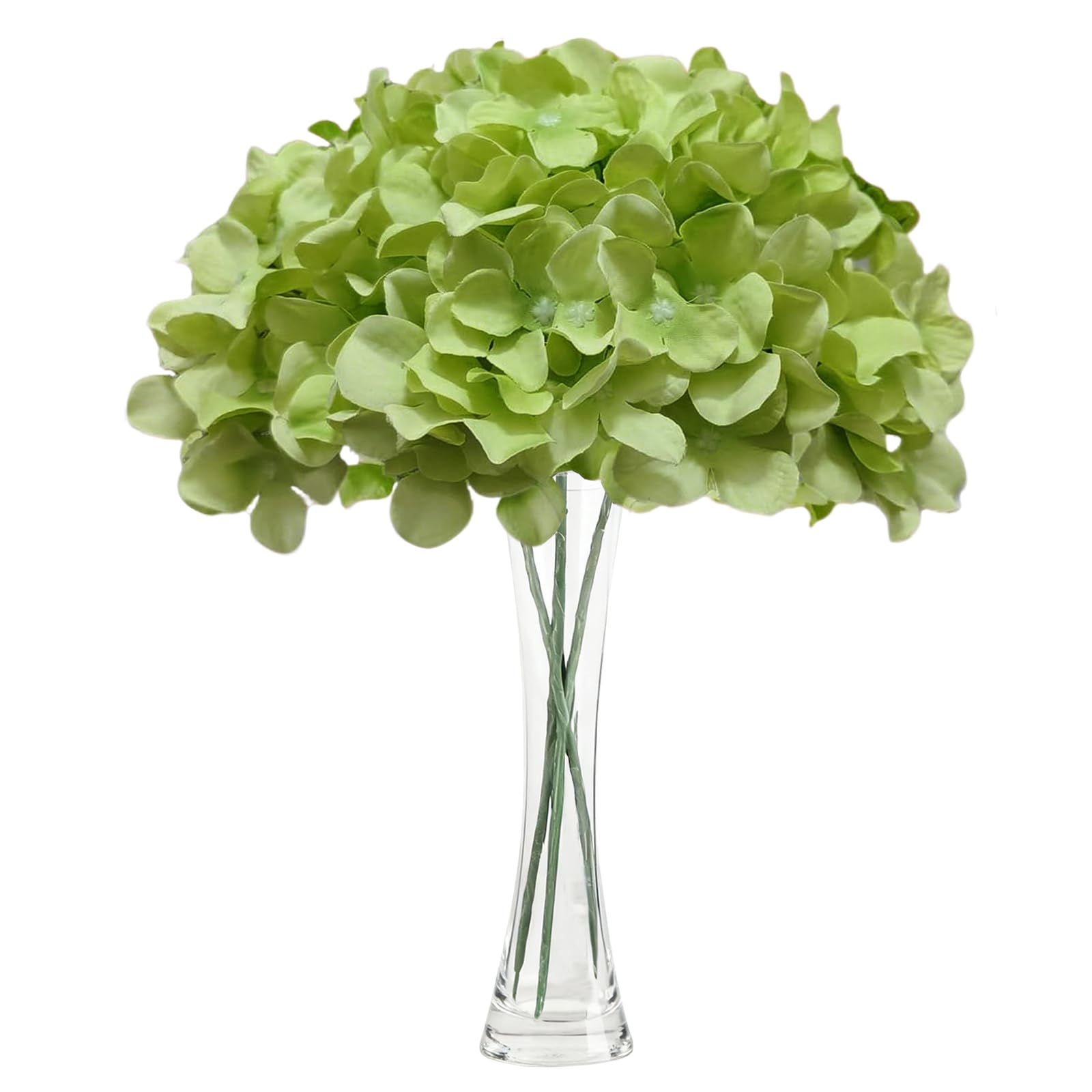JOZMMZEOOA Hydrangea Artificial Flowers 3 Pieces Artificial Flowers 68 CM/26 Inches Fake Flowers Realistic Touch Faux Hydrangea Flowers, For Weddings,Offices,Cafes,Home Decor,Kitchens (Dark green)