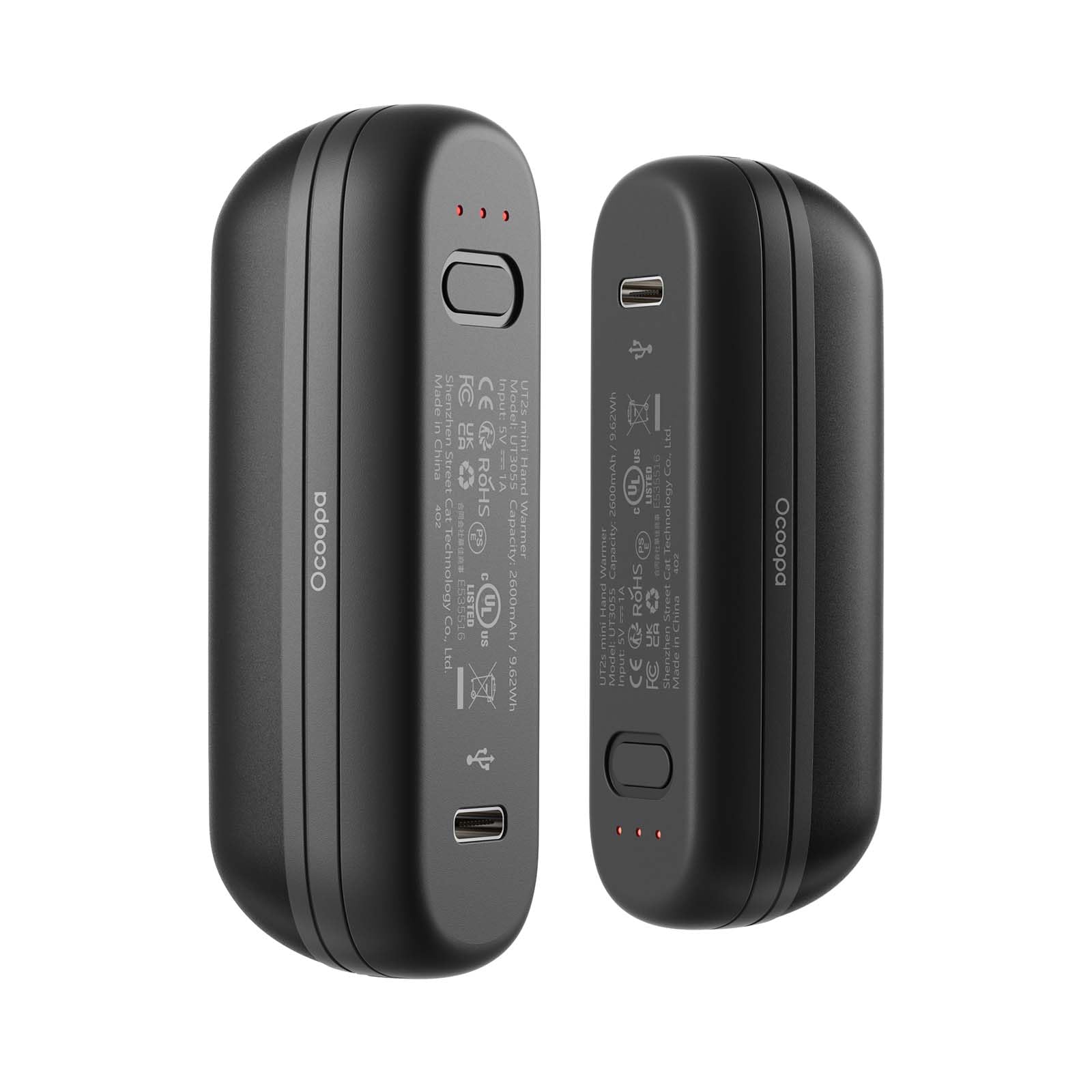 OCOOPA Hand Warmers Rechargeable 2 Pack, Electric Handwarmers Pocket Reusable Portable, USB Hand Warmers 2 in 1 Magnetic, 3 Levels Heat Instant, Safety Certified, for Golf Outdoor Skiing, UT2S Mini
